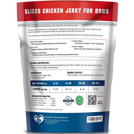 Chicken Jerky Dog Treats 1.5 Lb Human Grade Pet Snacks Grain Free Organic Meat All Natural High Protein Dried Strips Best Chews For Training Small & Large Dogs EcoBark Pet Supplies