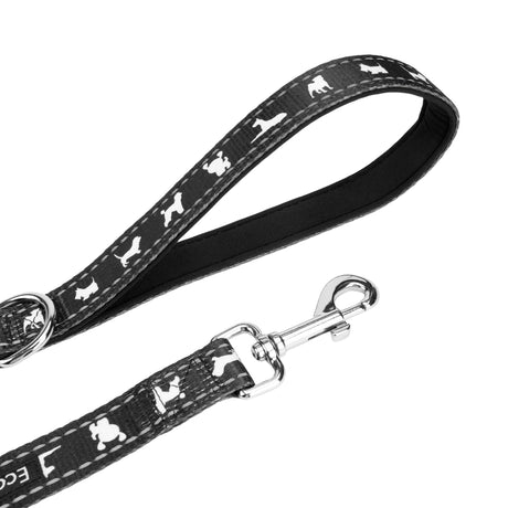 Black Dog Leash by EcoBark - Comfort Grip Padded Leash - 5ft for Small and Medium Dogs