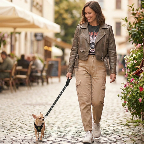 EcoBark Step In Dog Harness - XXXS to Medium Breeds- Reflective Soft Mesh Harness for Teacup, Small Dogs and Puppies / Black