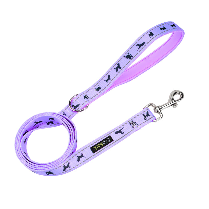 EcoBark Lavender Dog Leash - Comfort Grip Padded Leash - 5ft for Small and Medium Dogs