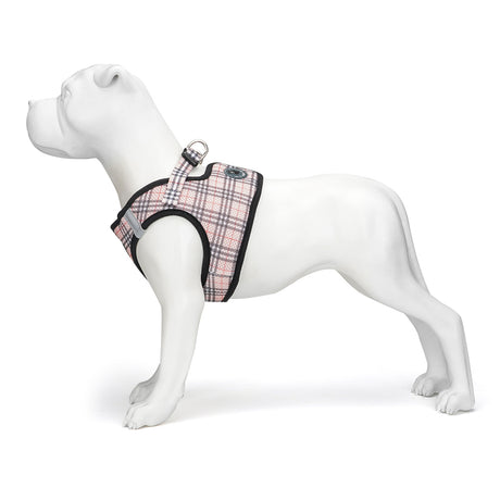 EcoBark Step In Dog Harness - Teacup & Small Breeds- Reflective Soft Mesh Harness for Teacup, Small Dogs and Puppies / Beige Plaid EcoBark Pet Supplies