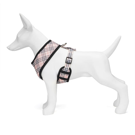 EcoBark Beige Plaid Dog Harness- Over-the-Head Dog Vest Halter for Small to Medium Dogs, and Puppies EcoBark Pet Supplies