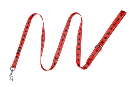 EcoBark Cherry Red Dog Leash- Padded Comfort Grip Leash with Dog Pattern - 4 ft, 5 ft, and 6 ft Leash for Small and Medium Dogs EcoBark Pet Supplies