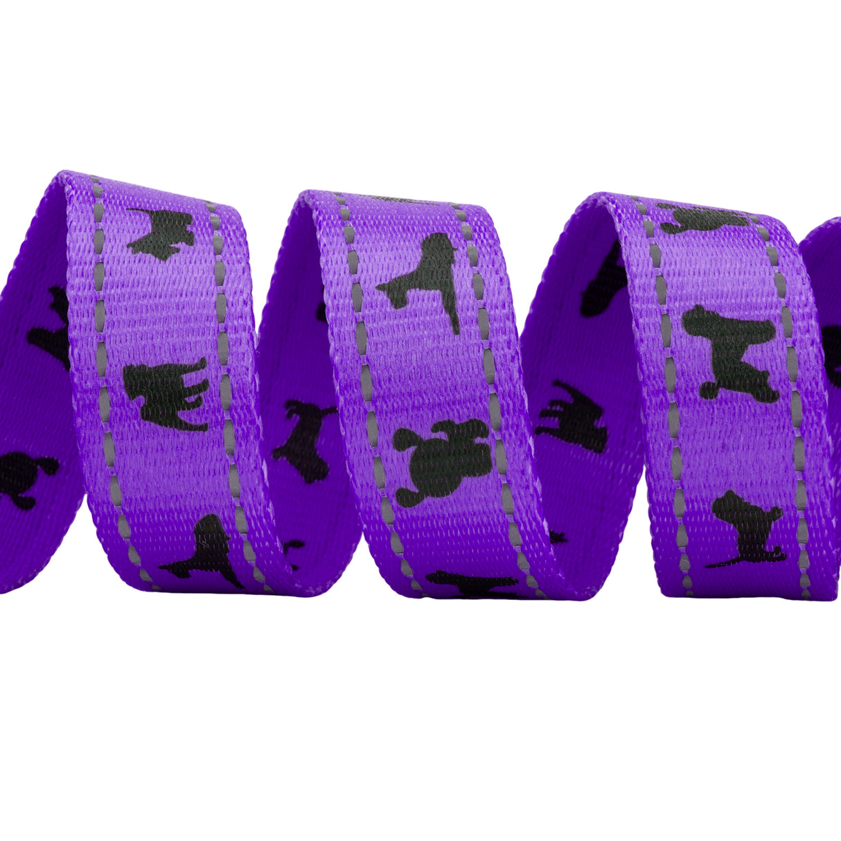 EcoBark Purple Dog Leash- Padded Comfort Grip Leash Dog Pattern - 4ft, 5ft, and 6ft for XS, Small, and Medium Dogs