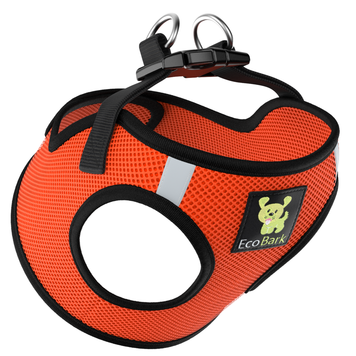 EcoBark Step In Dog Harness - XXXS to Small Breeds- Reflective Soft Mesh Harness for Teacup, Small Dogs and Puppies / Orange