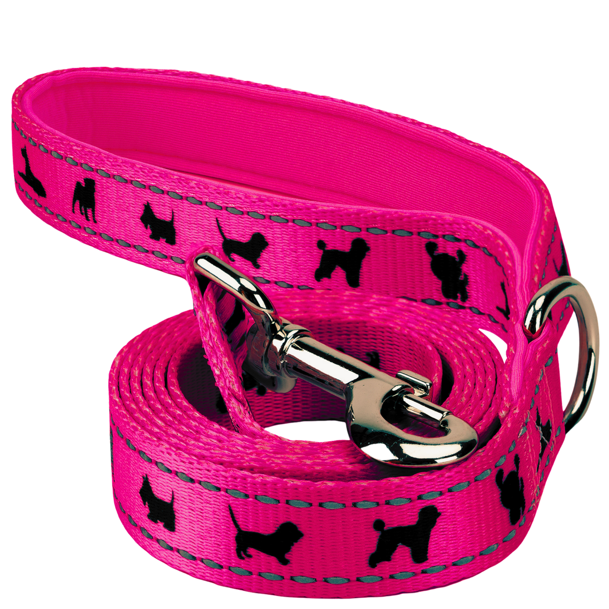 Pink Dog Leash by EcoBark - Padded Comfort Grip Leash - 4ft, 5ft, and 6ft Leash for Teacup, Small, and Medium Dogs