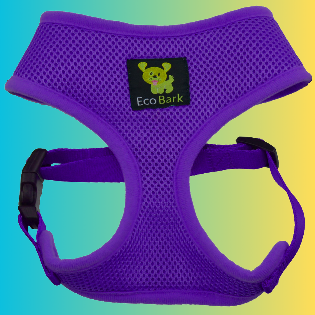 EcoBark Purple Dog Harness - Over-the-Head Soft Mesh Dog Vest Halter for Small to Medium Dogs and Puppies