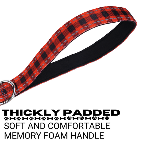 Red Plaid Dog Leash by EcoBark - Buffalo Check Padded Comfort Grip Leash for Dogs - 4ft, 5ft, and 6ft Leash for Small and Medium Dogs EcoBark Pet Supplies