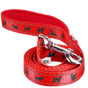 EcoBark Cherry Red Dog Leash- Padded Comfort Grip Leash with Dog Pattern - 4 ft, 5 ft, and 6 ft Leash for Small and Medium Dogs
