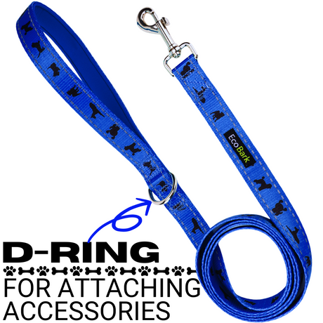 EcoBark Royal Blue Dog Leash- Padded Comfort Grip Leash - 4ft, 5ft, and 6ft Leash for Small and Medium Dogs EcoBark Pet Supplies