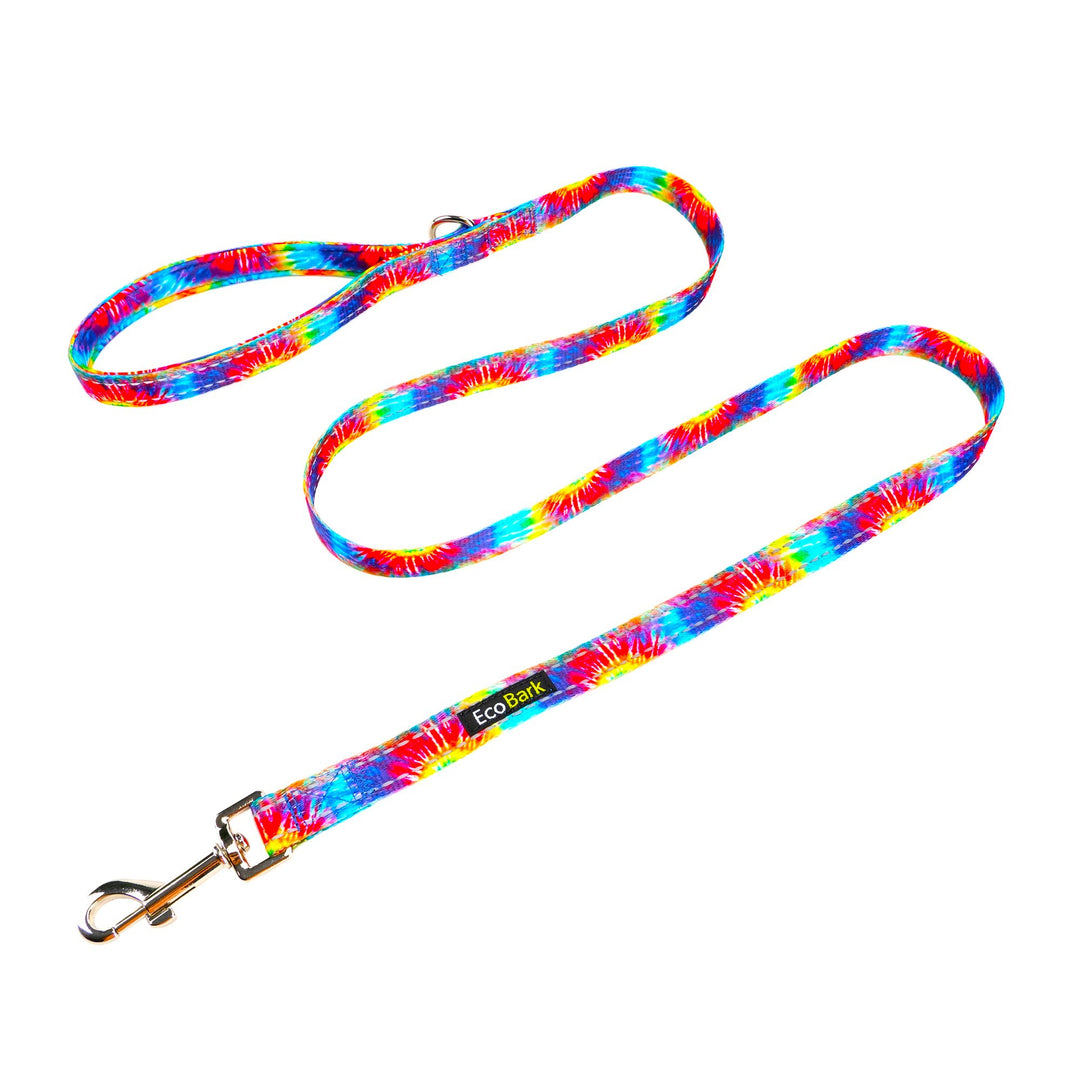 EcoBark Tie Dye Dog Leash - Padded Comfort Grip Leash - 5ft Leash for Small and Medium Dogs