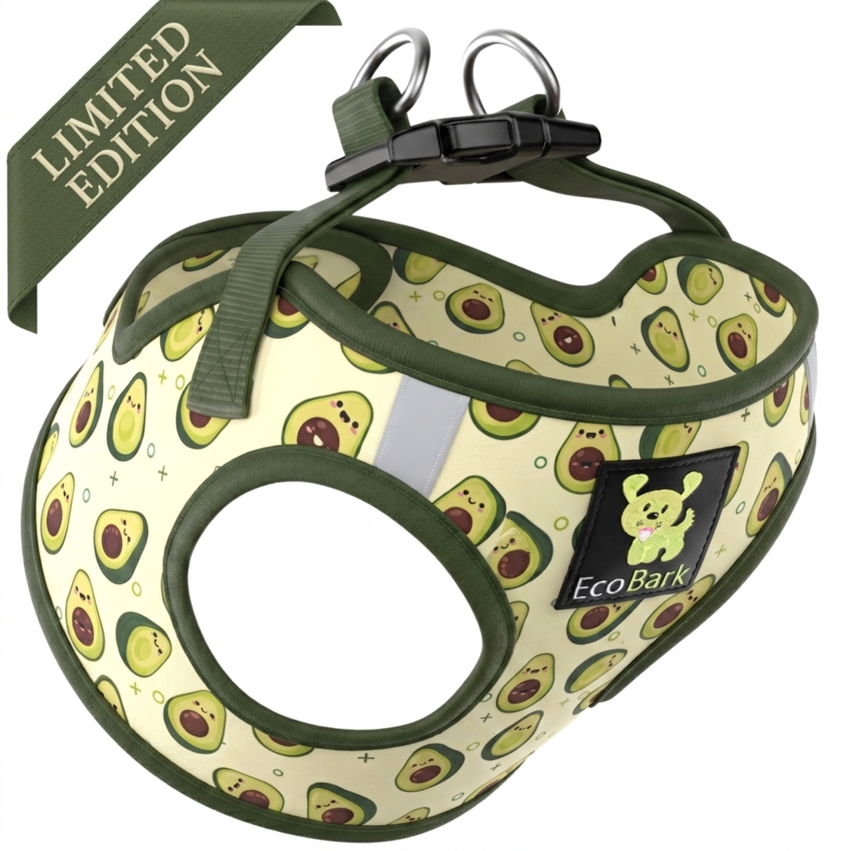Avocado Dog Harness - Teacup & Small Breeds- Step-In Reflective Soft Harness for Teacup, Small Dogs and Puppies / Avocado