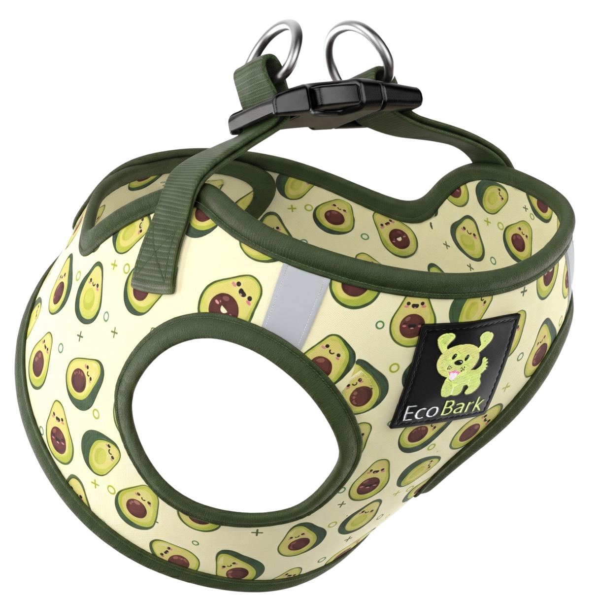 EcoBark Step In Dog Harness - Teacup & Small Breeds- Reflective Soft Mesh Harness for Teacup, Small Dogs and Puppies / Avocado