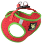 EcoBark small mesh step-in dog harness in a red and green watermelon pattern, featuring breathable soft mesh and a reflective band
