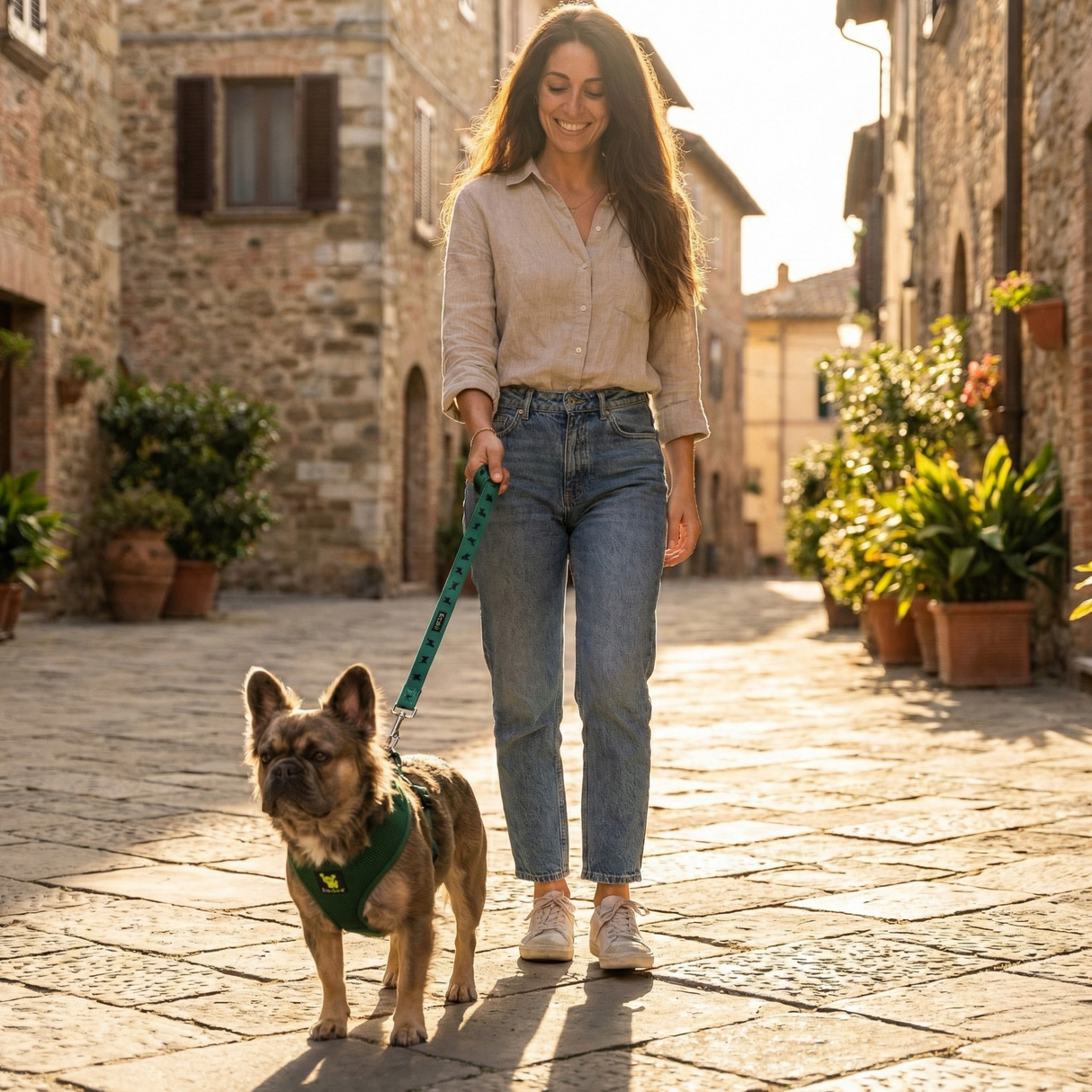 EcoBark Forest Green Dog Harness - Over-the-Head Vest Halter Soft Mesh for Small to Medium Dogs
