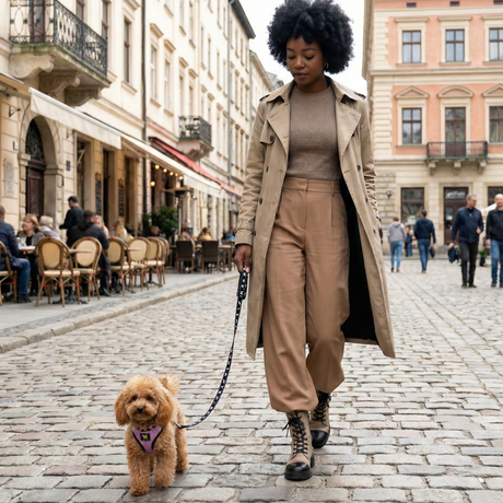 EcoBark Step In Dog Harness - XXXS to Medium Breeds- Reflective Soft Mesh Harness for Teacup, Small Dogs and Puppies / Lilac Pink