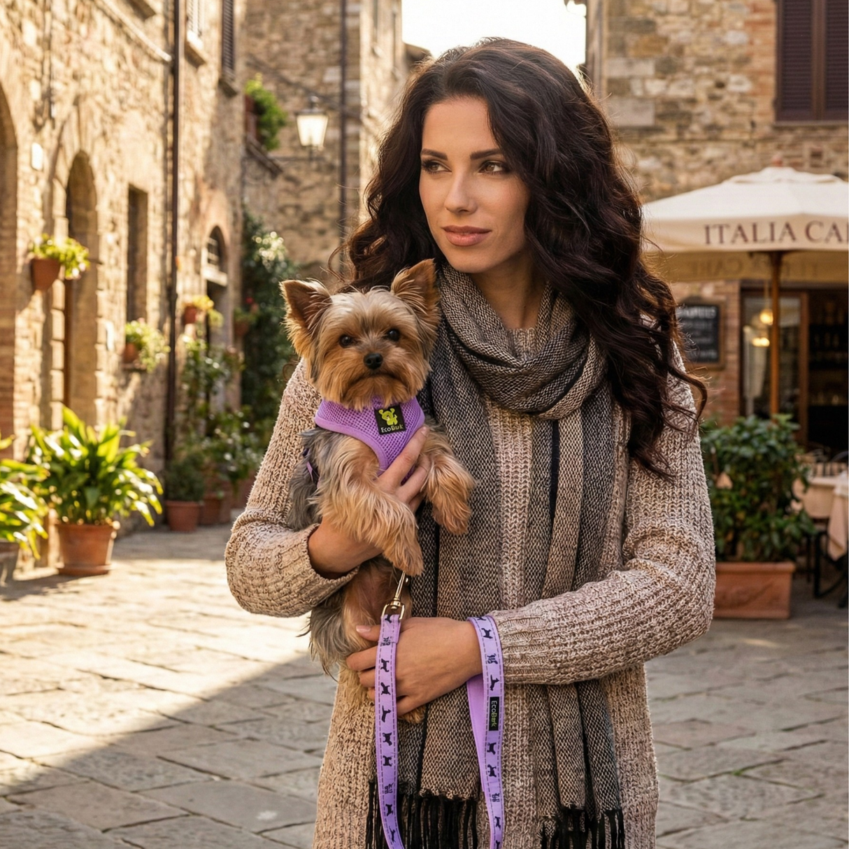 EcoBark Lavender Dog Harness - Over-the-Head Soft Mesh Vest Halter for XS to Medium Breed Dogs