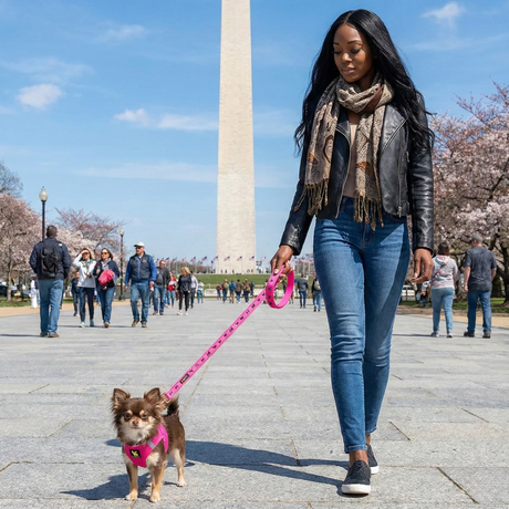 EcoBark Step In Dog Harness - XXXS to Small Breeds- Reflective Soft Mesh Harness for Teacup, Small Dogs and Puppies / Hot Pink