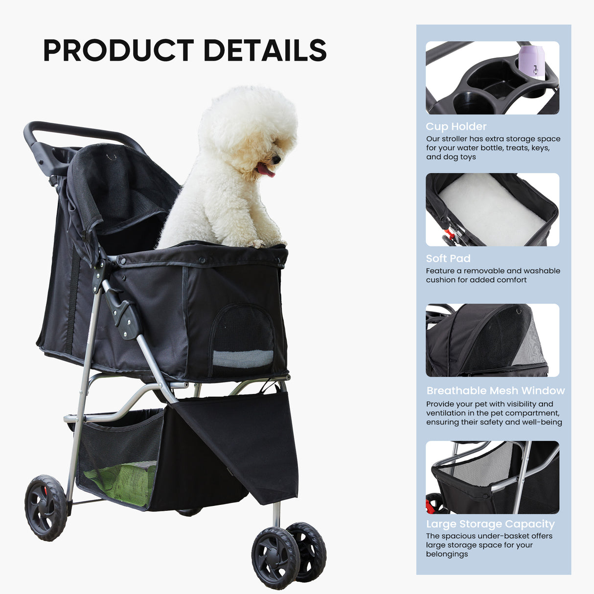 Dog Stroller for Teacup & Small Dogs