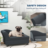 Pet Sofa Bed Couch with Storage, Pet Sofa for Small Dogs (Dark Gray)