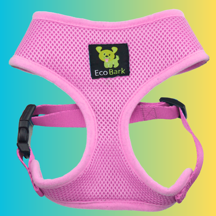EcoBark Baby Pink Dog Harness- Over-the-Head Soft Mesh Halter Vest for Small to Medium Dogs and Puppies