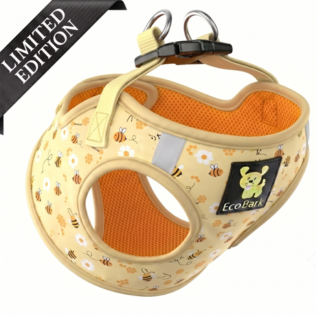Bee Dog Harness - Teacup & Small Breeds- Step-In Reflective Soft Harness for Teacup, Small Dogs and Puppies / Bee & Daisy EcoBark Pet Supplies