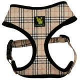 EcoBark Beige Plaid Dog Harness- Over-the-Head Dog Vest Halter for Small to Medium Dogs, and Puppies