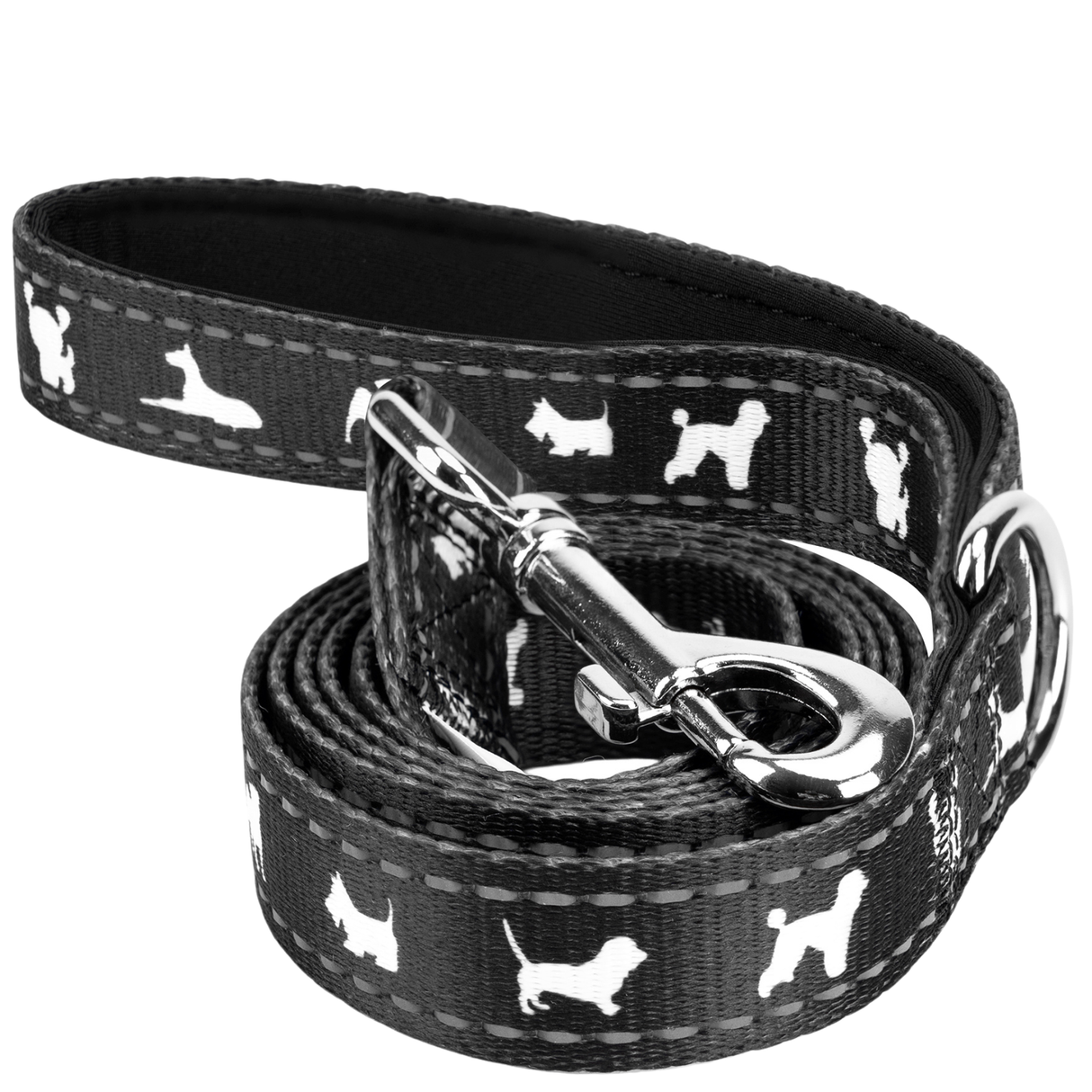 Black Dog Leash by EcoBark - Comfort Grip Padded Leash - 5ft for