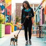 EcoBark Step In Dog Harness - XXXS to Small Breeds- Reflective Soft Mesh Harness for Teacup, Small Dogs and Puppies / Black w/ Teal Piping