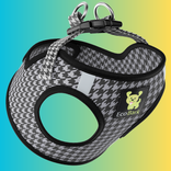 Houndstooth Dog Harness by EcoBark - Step In Dog Harness - Reflective Soft Mesh Halter Body Harness for Teacup, Small Dogs and Puppies