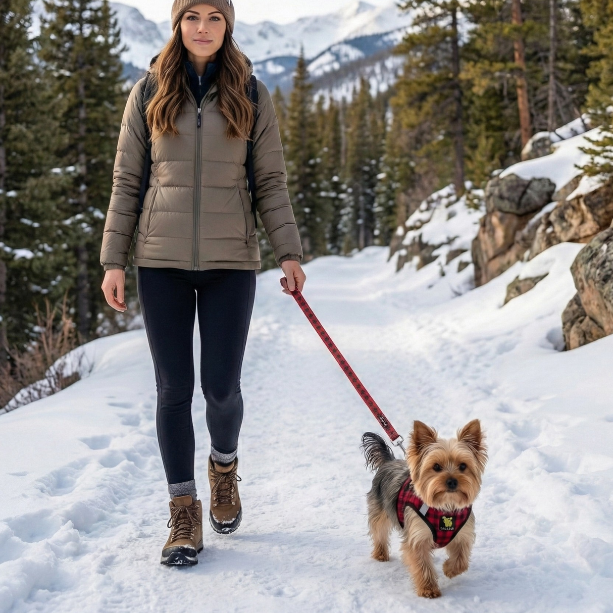 EcoBark Step In Dog Harness - XXXS to Small Breeds- Reflective Soft Mesh Harness for Teacup, Small Dogs and Puppies / Buffalo Plaid