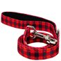 Red Plaid Dog Leash by EcoBark - Buffalo Check Padded Comfort Grip Leash for Dogs - 4ft, 5ft, and 6ft Leash for Small and Medium Dogs