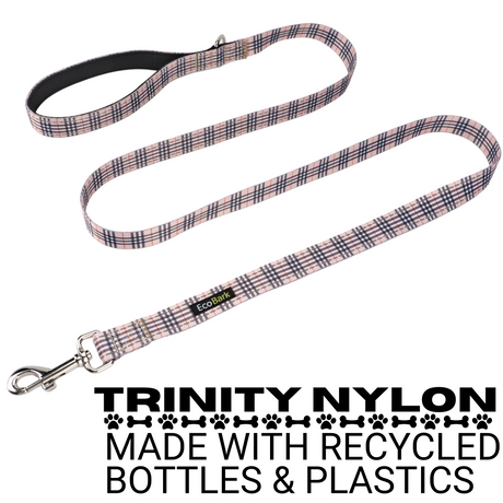 EcoBark Tan Plaid Dog Leash- Padded Comfort Grip Leash - 4ft, 5ft, and 6ft Leash for Small and Medium Dogs EcoBark Pet Supplies