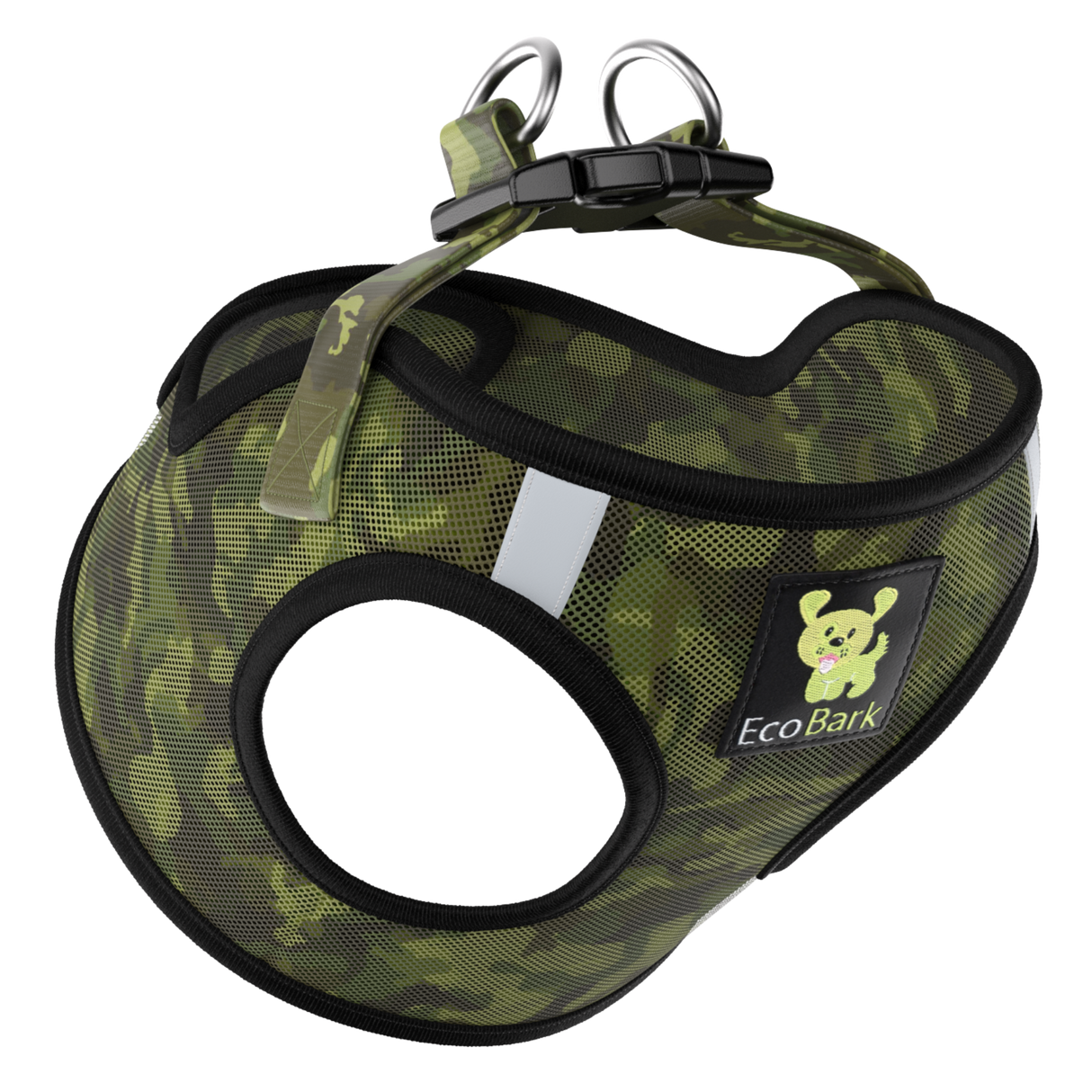 EcoBark Step In Dog Harness - XXXS to Small Breeds- Reflective Soft Mesh Harness for Teacup, Small Dogs and Puppies / Camouflage