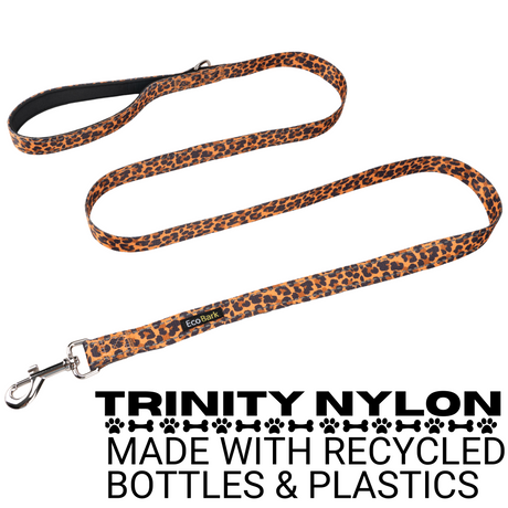 EcoBark Cheetah Dog Leash- Padded Comfort Grip Leash - 4ft, 5ft, and 6ft Leash for Small and Medium Dogs EcoBark Pet Supplies
