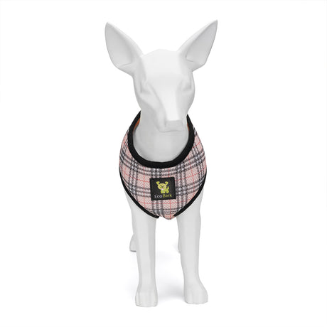 EcoBark Beige Plaid Dog Harness- Over-the-Head Dog Vest Halter for Small to Medium Dogs, and Puppies EcoBark Pet Supplies
