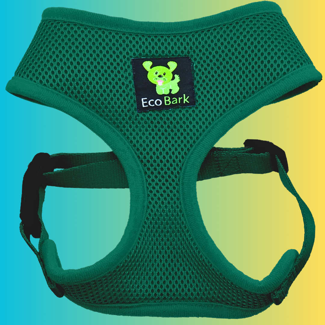 EcoBark Forest Green Dog Harness - Over-the-Head Vest Halter Soft Mesh for Small to Medium Dogs