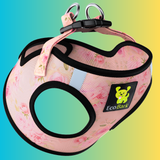 EcoBark French Floral Step In Dog Harness - Reflective Soft Mesh Harness for Teacup, Small Dogs and Puppies