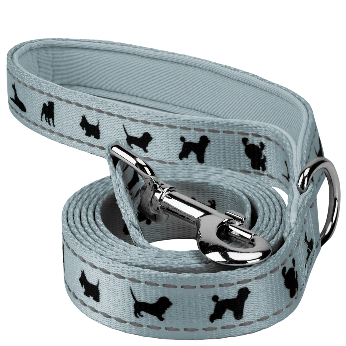 EcoBark Gray Dog Leash- Padded Comfort Grip Leash - 4ft, 5ft, and 6ft Leash for Small and Medium Dogs