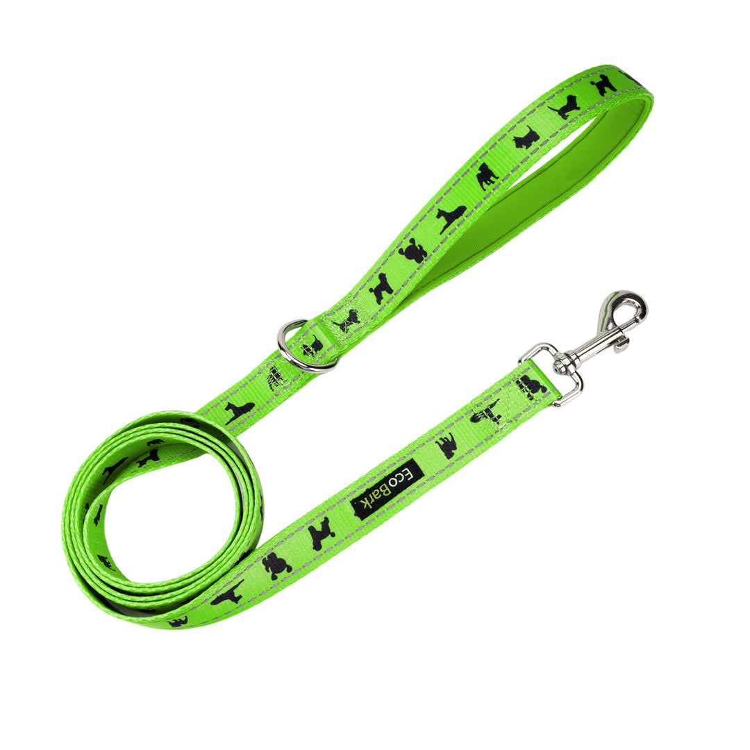 EcoBark Lime Green Dog Leash- Padded Comfort Grip Leash - 5ft Dog Leash for Small and Medium Dogs