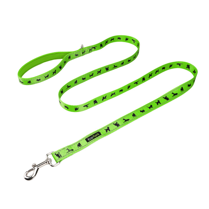 EcoBark Lime Green Dog Leash- Padded Comfort Grip Leash - 5ft Dog Leash for Small and Medium Dogs