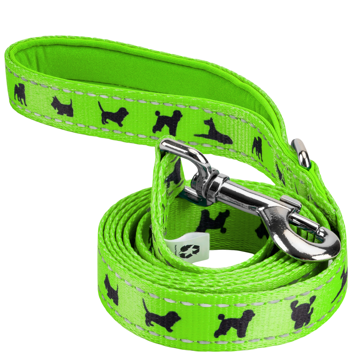 EcoBark Green Dog Leash- Padded Comfort Grip Leash - 4ft, 5ft, and 6ft Dog Leash for Small and Medium Dogs