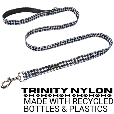 EcoBark Houndstooth Dog Leash- Padded Comfort Grip Leash - 4ft, 5ft, and 6ft Leash for Small and Medium Dogs EcoBark Pet Supplies