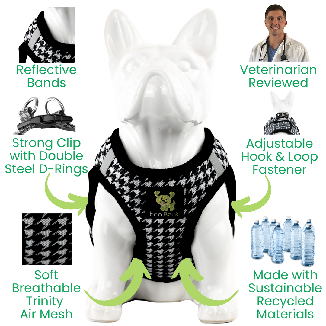 Houndstooth dog harness hotsell