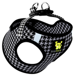 EcoBark Step In Dog Harness - XXXS to Medium Breeds- Reflective Soft Mesh Harness for Teacup, Small Dogs and Puppies / Houndstooth