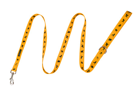 EcoBark Yellow Dog Leash- Padded Comfort Grip Padded Leash Dog Pattern - 4ft, 5ft, and 6ft Leash for Small and Medium Dogs EcoBark Pet Supplies