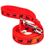 EcoBark Safety Orange Dog Leash- Padded Comfort Grip Leash with Dog Pattern - 4ft, 5ft, and 6ft Leash for Small and Medium Dogs