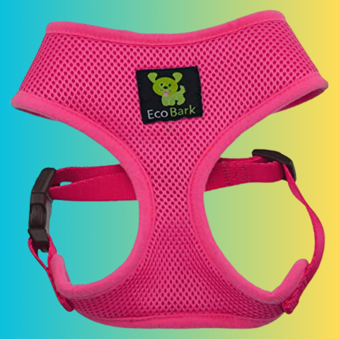 EcoBark Pink Dog Harness - Over-the-Head Soft Mesh Dog Vest Halter for Small to Medium Dogs and Puppies