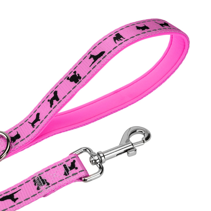 EcoBark Fuchsia Pink Dog Leash- Padded Comfort Grip Leash - 5ft Leash for Small and Medium Dogs