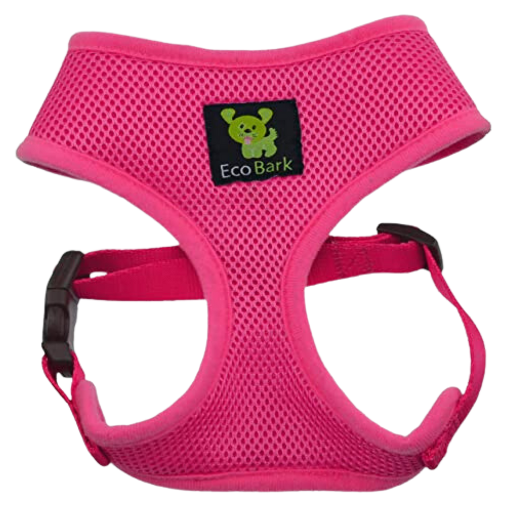 EcoBark Pink Dog Harness - Over-the-Head Soft Mesh Dog Vest Halter for Small to Medium Dogs and Puppies